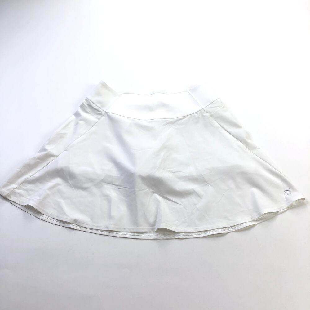 Puma Medium (Fits 28In) Golf Tennis Lined Skirt Skort 4" Shorts White